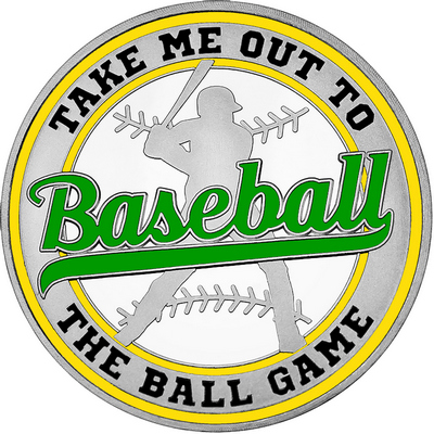 Green "Baseball" with Yellow Outer Circular Borders